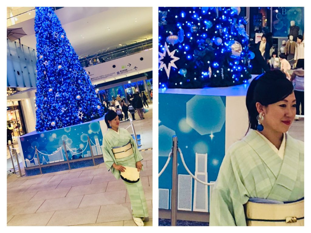 横浜クリスマスツリー 着物撮影会